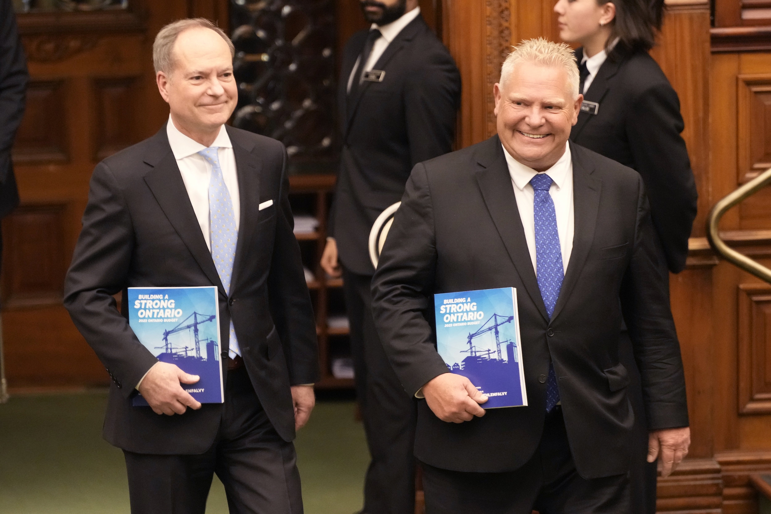 Ontario Finance Minister Peter Bethlenfalvy and Premier Doug Ford