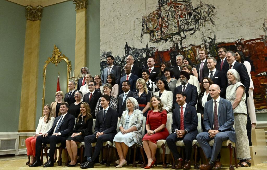 Prime Minister Justin Trudeau poses for a group portrait with his latest cabinet