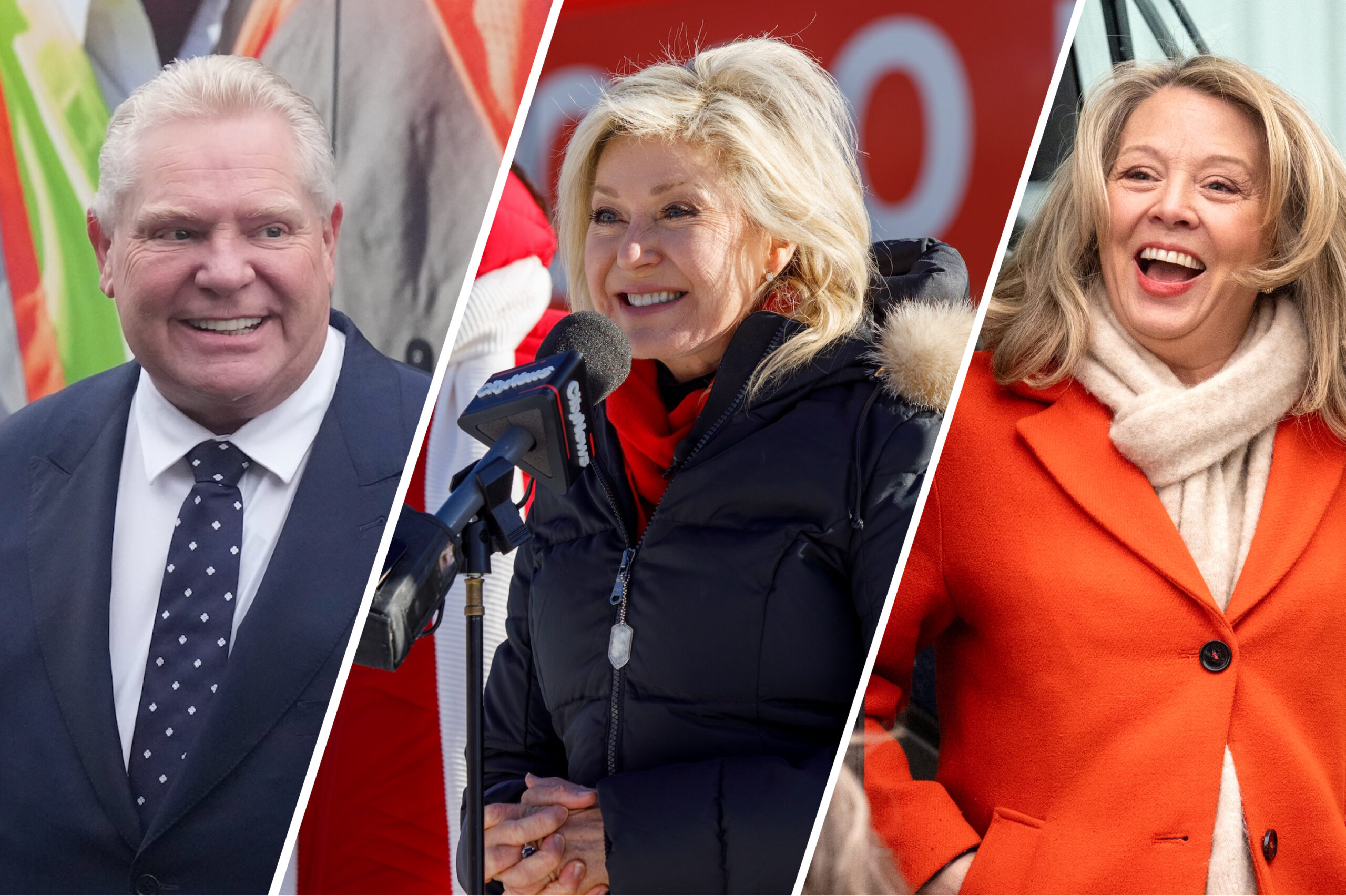 Ontario Premier Doug Ford. Ontario Liberal Party Leader Bonnie Crombie. Ontario NDP Leader Marit Stiles.