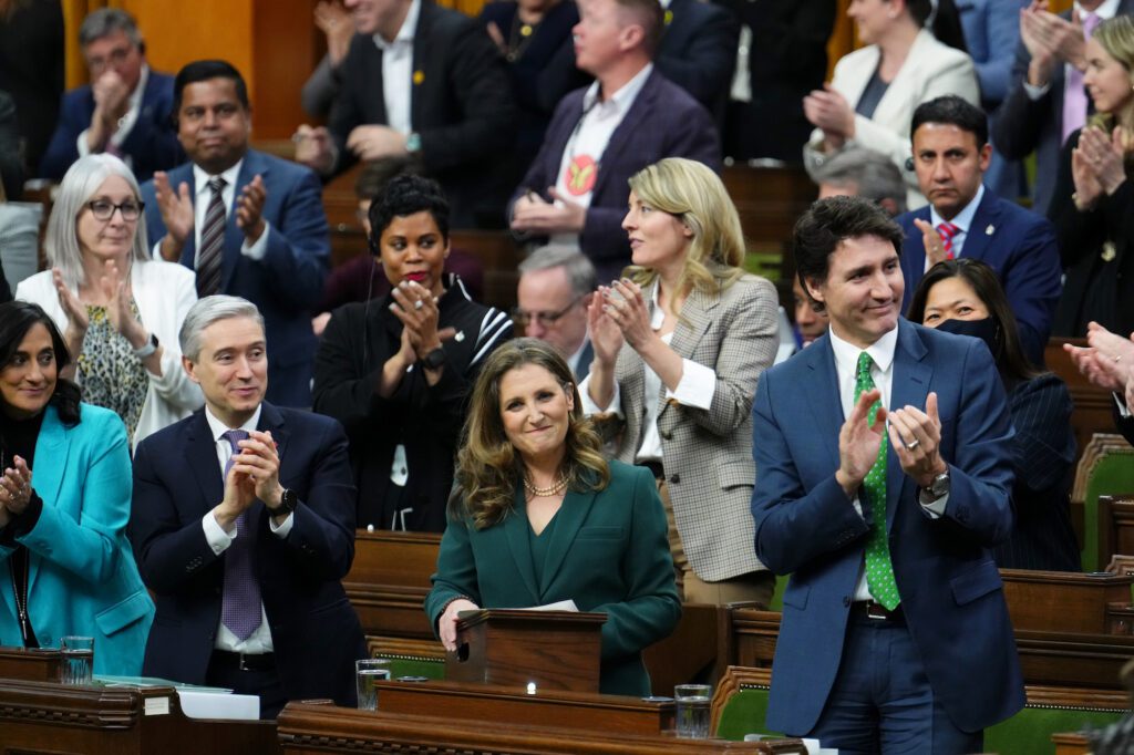 Chrystia Freeland receives applause