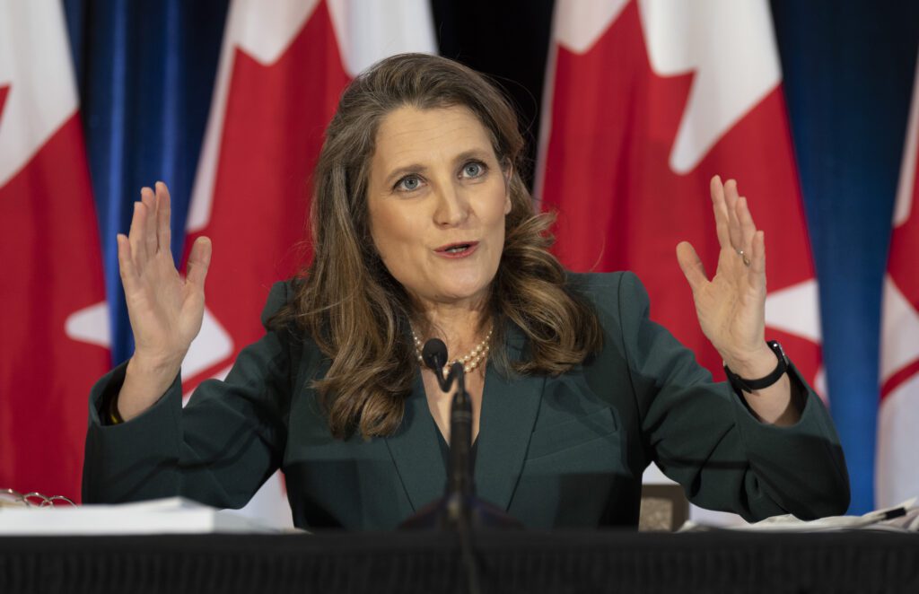 Deputy Prime Minister and Finance Minister Chrystia Freeland